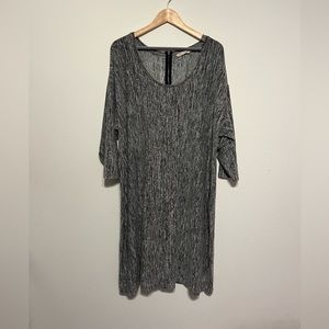 Soft Surroundings Gray Knit Shift Dress With Back Zipper Detail 2x